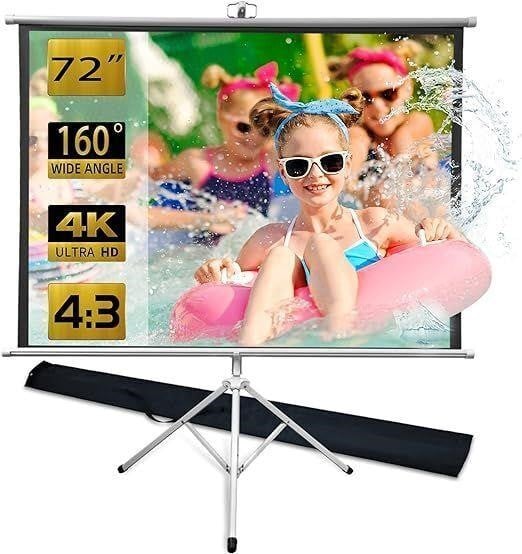 72" Portable Projector Screen with Tripod Stand