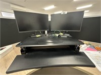 2 Dell LCD Monitors & Elevating Desk Module