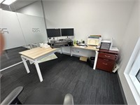 L Shaped Office Desk, Pedestal & Office Chair