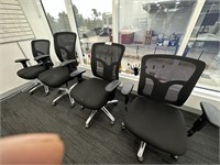 4 Swivel Base Office Arm Chairs