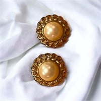 Gay Boyer Vintage faux pearl clip on earrings