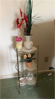 Three tier glass stand 26 inches tall with fou