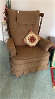 Clothed vintage rocking/reclining chair 38 inches