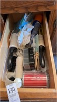 Two drawer lot miscellaneous household items