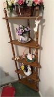 5 tier wooden stand only no contents on shelf