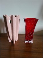 Ceramic vase & glass vase
