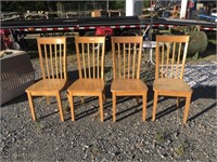 Set of 4 Wood Dining Chairs