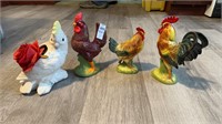 Ceramic chicken statues