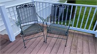 2 metal patio chairs