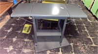 Metal typing table on wheels, two drop leafs 40 x