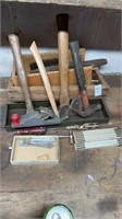 Tools lot hammer's, axe, etc