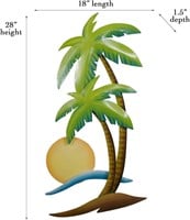 Palms and Sun Tropical Coastal Beach Metal Decor
