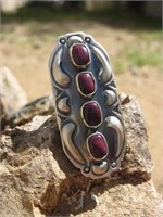 Jeff James Sterling Navajo Spiny Oyster Shell Ring