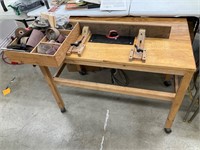 Router table with router and other equipment