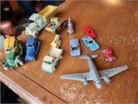 Vintage Metal Toy Cars, Airplane & Tank
