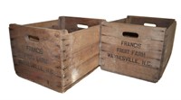 2 Francis Fruit Farm wooden crates