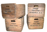 4 Francis Fruit Farm wooden crates