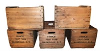 5 Francis Fruit Farm wooden crates