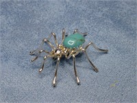 N/A Sterling Turquoise Spider Pin Hallmarked