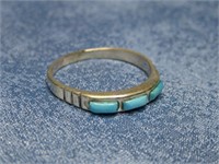 N/A Sterling Silver Tested Turquoise Ring