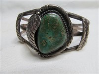 Native American Style Silver & Turquoise Bracelet