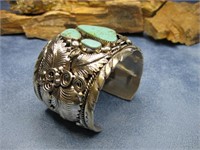 M. Thomas Sterling Silver Turquoise Cuff Bracelet