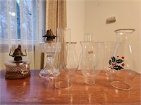 Oil Lamps & Glass Globes Lot