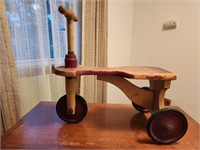 Vintage Wooden 3-Wheel Toy Tricycle