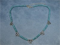 Sterling Relios Turquoise W/Charms Necklace See