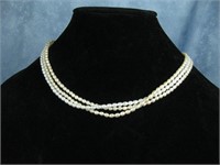 Carolyn Pollack S.S.Three Strand Pearl Necklace