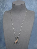 Carolyn Pollack Sterling Breast Cancer Necklace