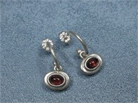 Carolyn Pollack Sterling Red Garnet Earrings