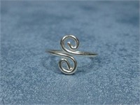 Sterling Silver Adjustable Ring Hallmarked
