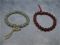 Jade And Red Amber Success Bracelets
