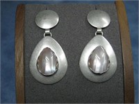 Sterling Silver M.O.P. Earrings Hallmarked