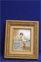Signed Betty Chou Enamel on Copper Painting