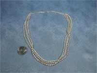 Sterling Silver Genuine Pearls Necklace
