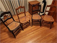 Antique Cane Chairs Set of 4