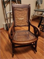 Antique Cane Youth Rocking Chair