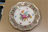 Dresden Reticulated Floral Plate