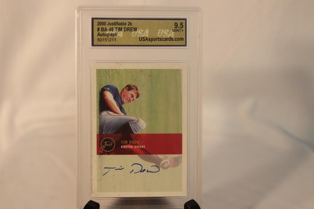 Tim Drew Autographed Baseball Card Graded