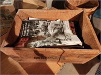 Wood Crate w/ 1960's Life/Esquire Magazines