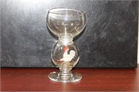 A Bimini Rooster Glass Goblet