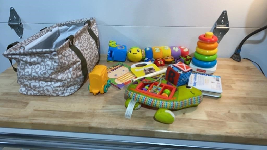 Baby toys and bag