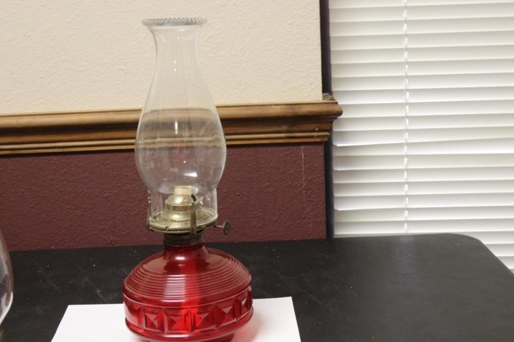 A Ruby Red Oil Lamp
