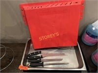 Knife Rack, Chef Knives, Sharpener & Insert