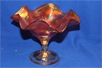 A Carnival Glass Stem Bowl