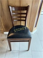 Slat Back Cushioned Wood Dining Chair