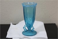 A Small Blue Glass Vase