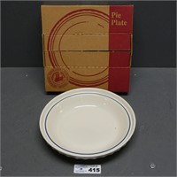 Longaberger Pottery Pie Plate - Classic Blue